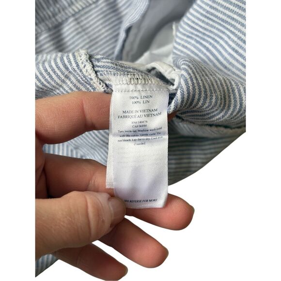 Faherty Aisha Mini Dress size M Linen Sleeveless Blue Striped - Picture 8 of 10
